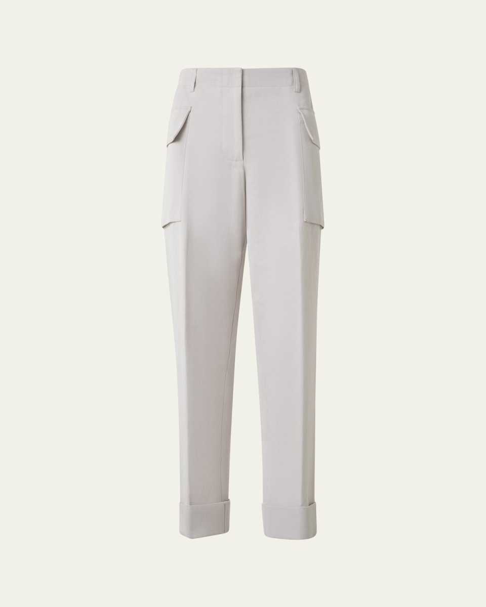Marley Cropped Cotton-Linen Cargo Pants